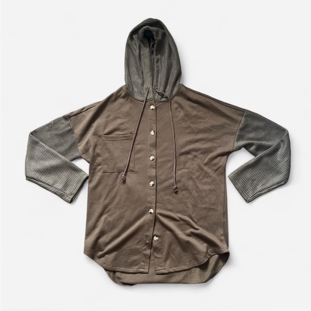 Women’s  Brown  Hooded Shirt